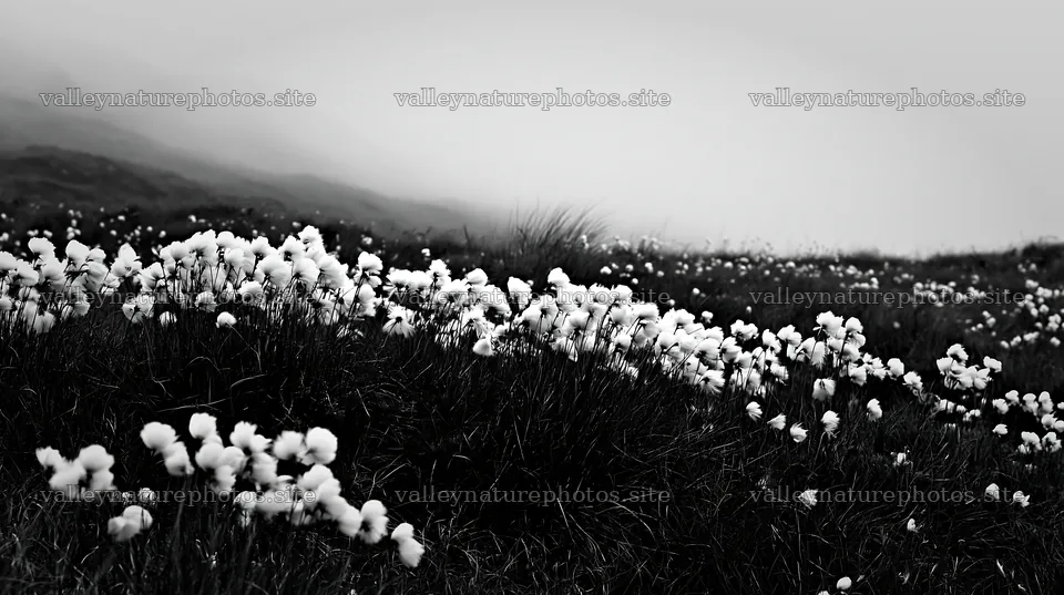 Meadow with seedheads in misty landscape – nature photography 10608x5938