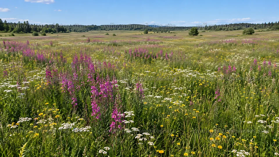 Colorful Wildflowers Across a Sunny Meadow – nature photography 10324x5812