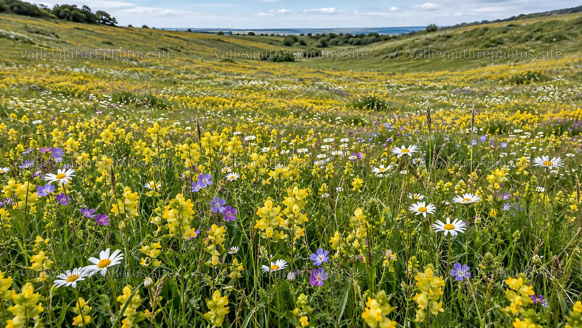 Colorful Wildflowers Across a Rolling Meadow – nature photography 10324x5812