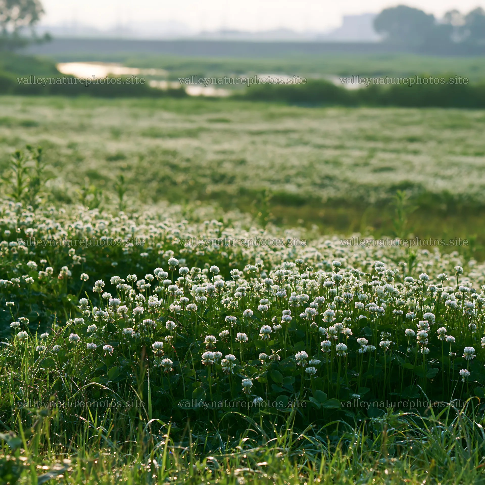 Niigata floodplain restoration meadow dew foreground – nature photography 7938x7938
