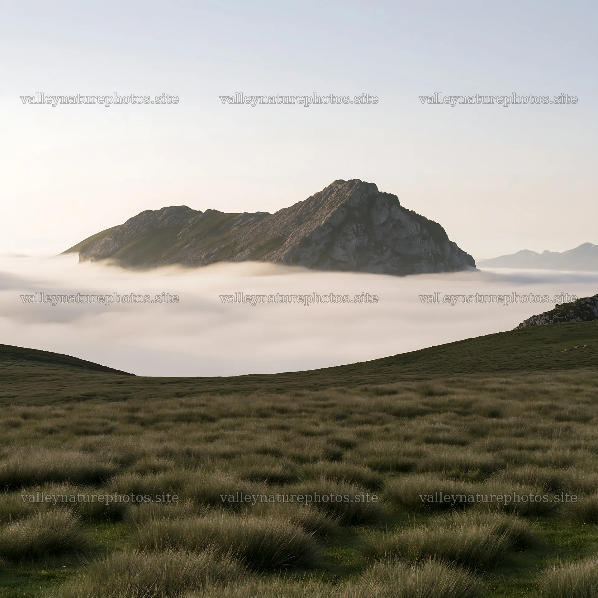 Picos de Europa meadow with sunrays and mountain view – nature photography 7938x7938
