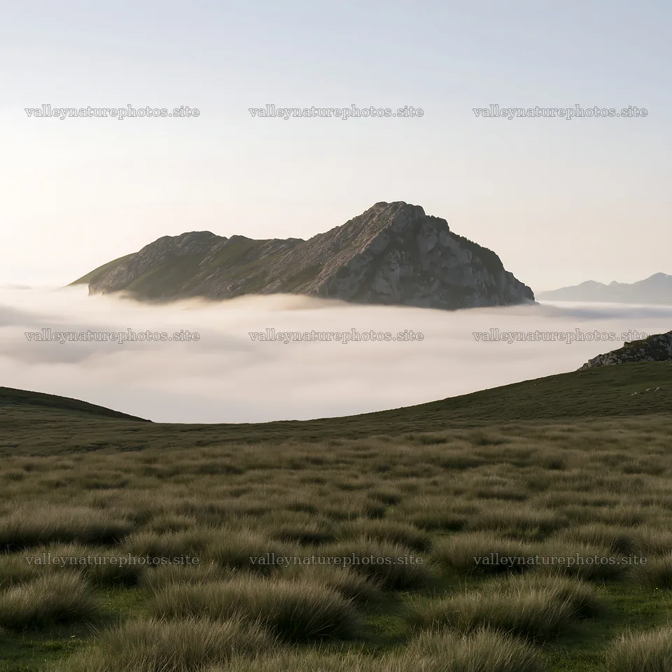 Picos de Europa meadow with sunrays and mountain view – nature photography 7938x7938