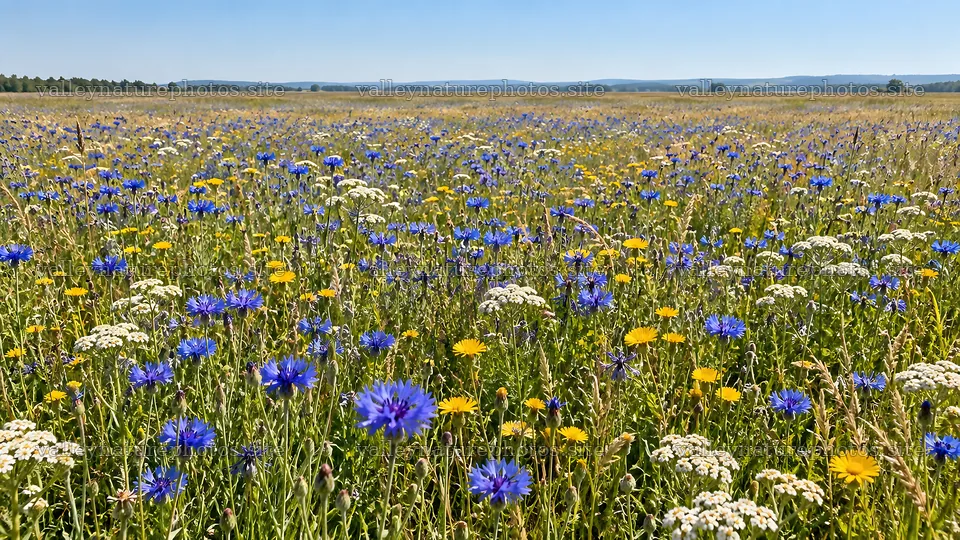 Colorful Wildflowers Across a Sunlit Meadow – nature photography 10324x5812