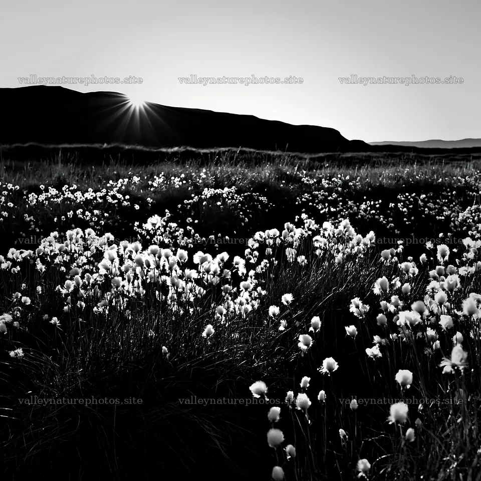 Cottongrass meadow glow at sunset – nature photography 7938x7938