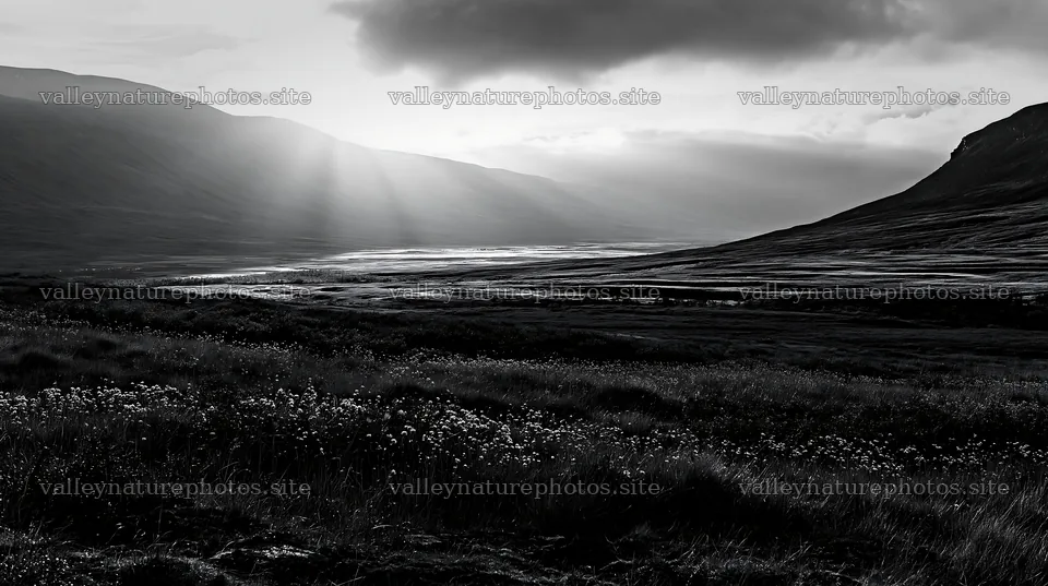 Jotunheimen valley meadow sunbeams create a natural scene – nature photography 10608x5938