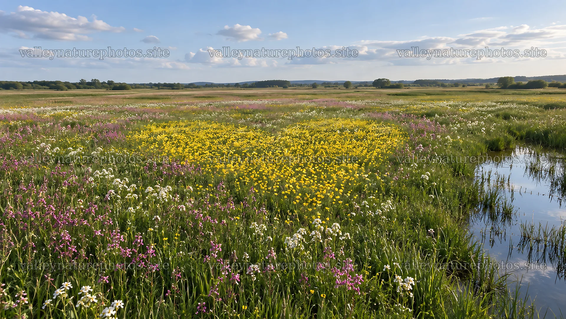 Heart-Shaped Yellow Flowers in a Meadow – nature photography 10324x5812