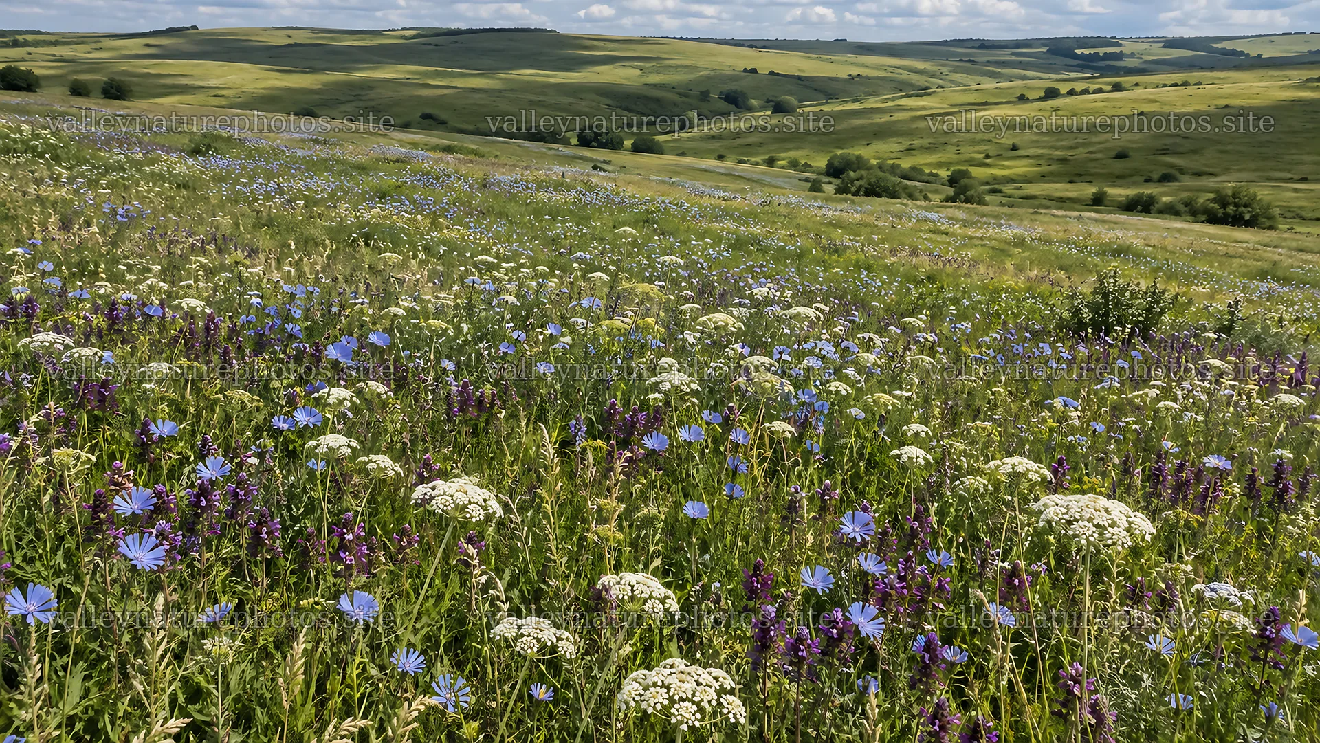 Colorful Wildflowers Across a Rolling Meadow – nature photography 10324x5812