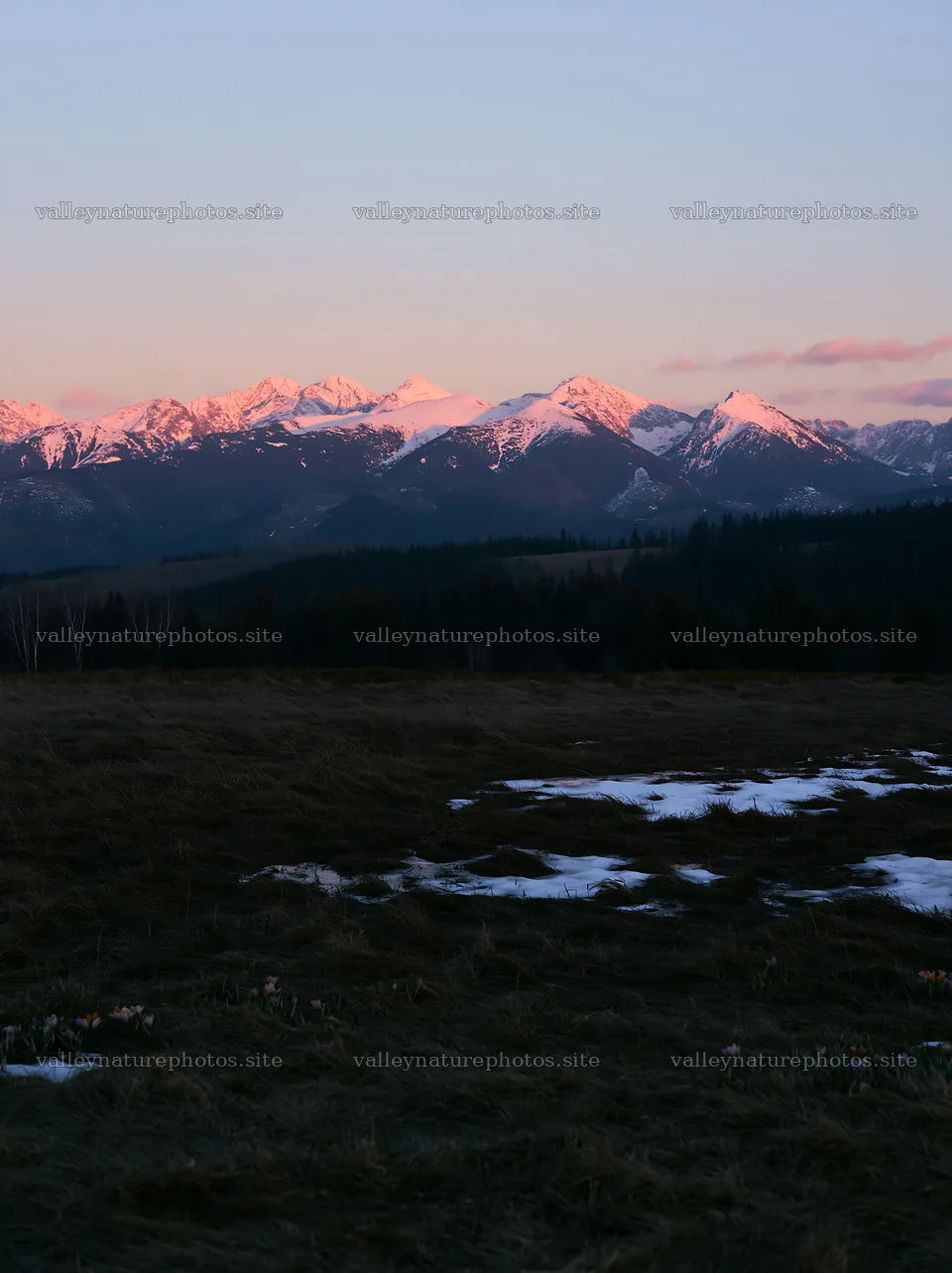 Tatra mountains meadow with snowmelt in spring – nature photography 6866x9174