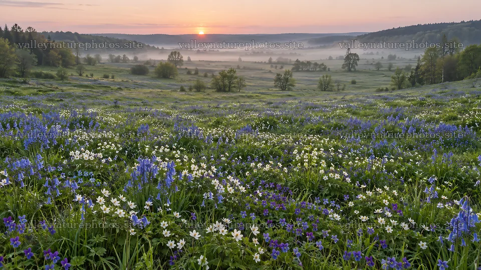 Wildflower Meadow at Sunrise – nature photography 10324x5812